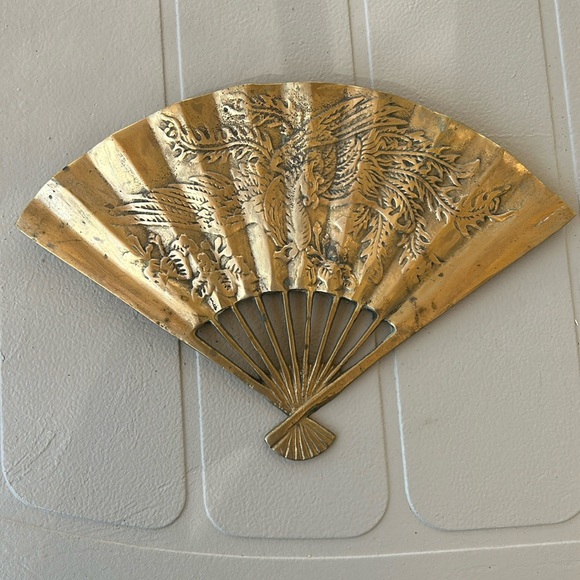 Decorative Solid Brass Phoenix bird Hand Fan. - Picture 1 of 4